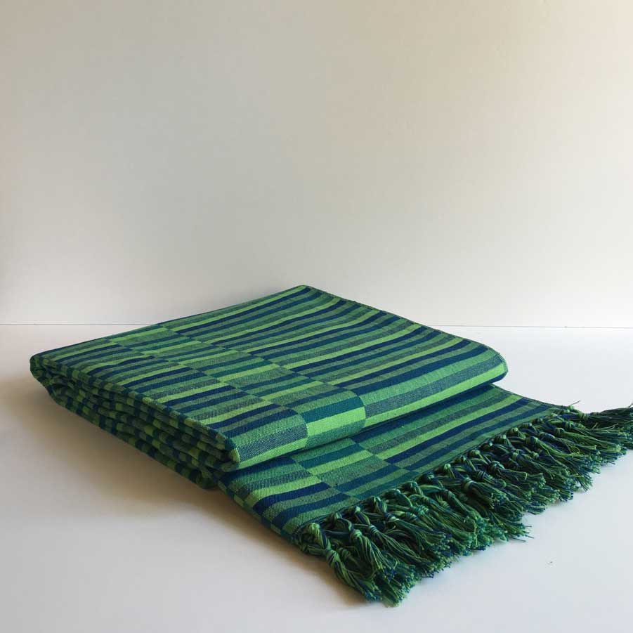 10   MUSKAAN BEDSPREAD / THROW EMERALD /COBALT SM