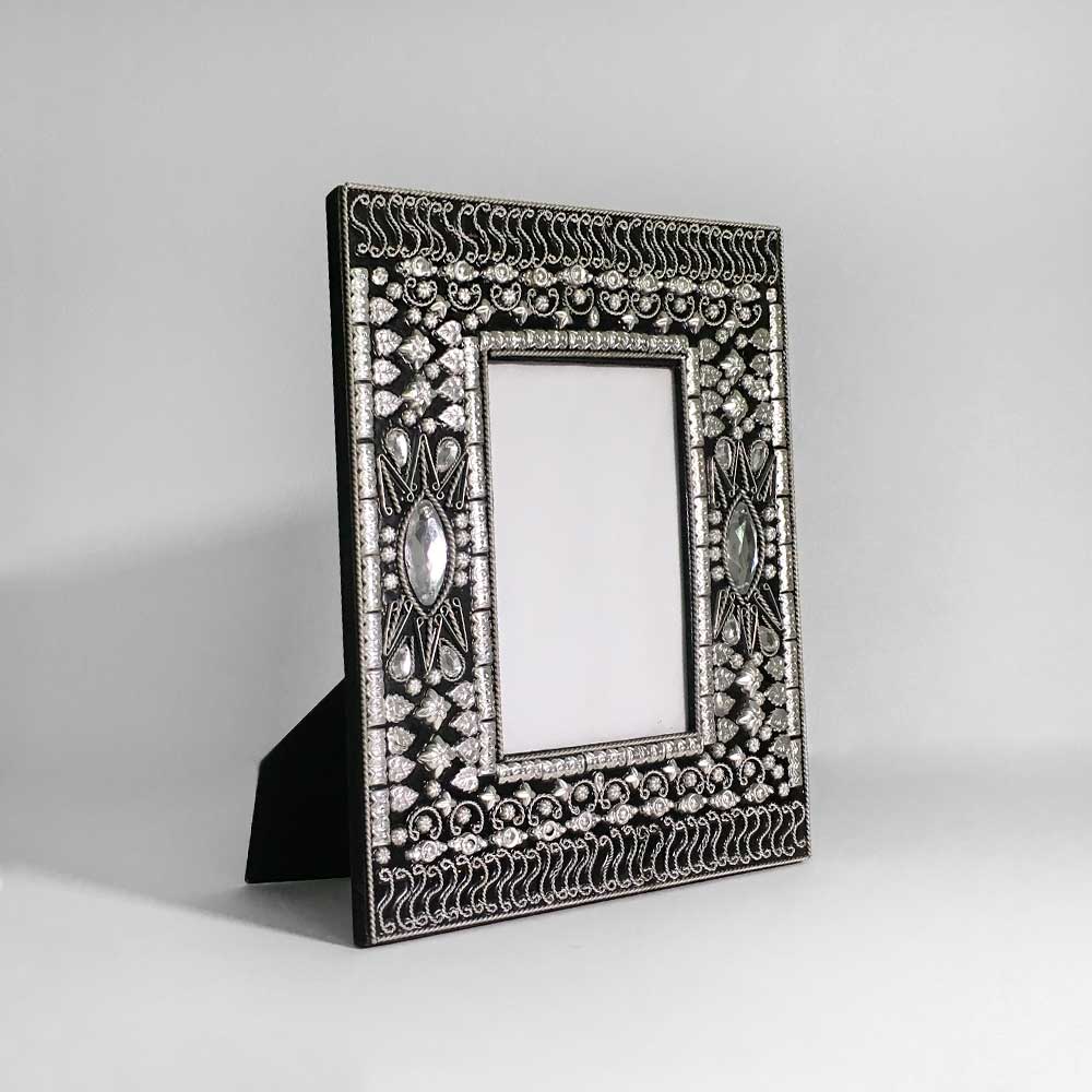 23   JEWELLED PHOTO FRAME, SILVER, SMALL