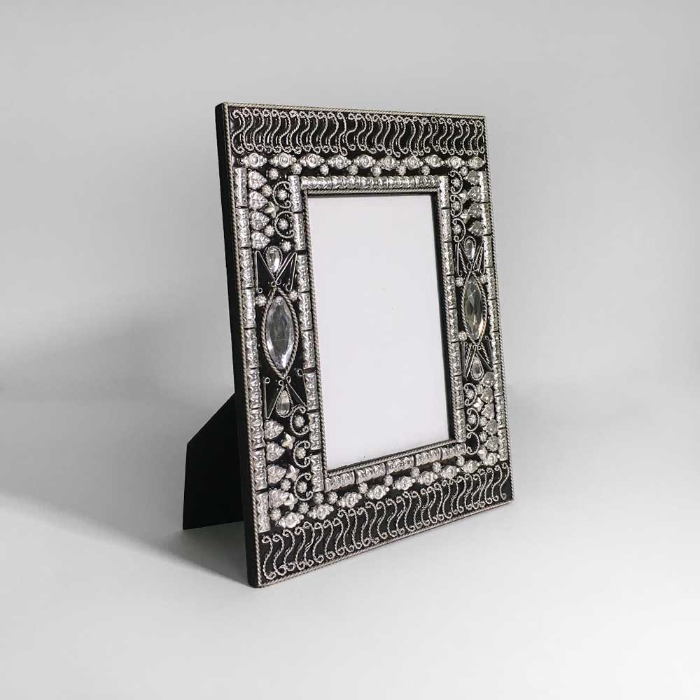 23   JEWELLED PHOTO FRAME, SILVER, LARGE