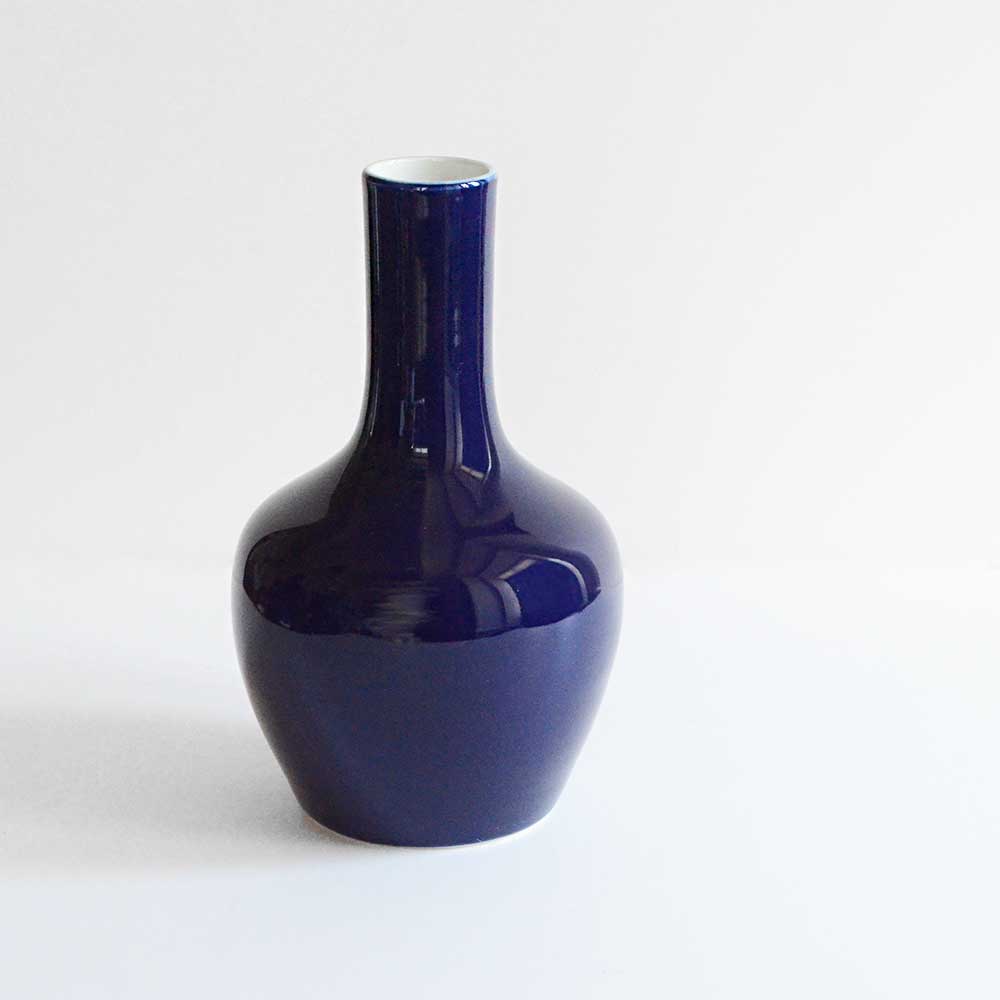 LONG NECK VASE, ROYAL BLUE