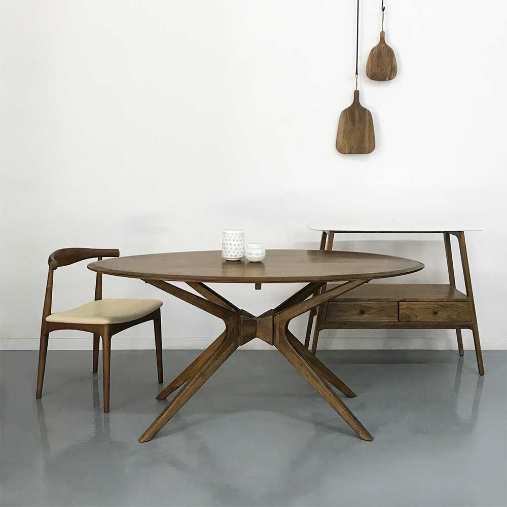    OVAL DINING TABLE, NATURAL FINISH 