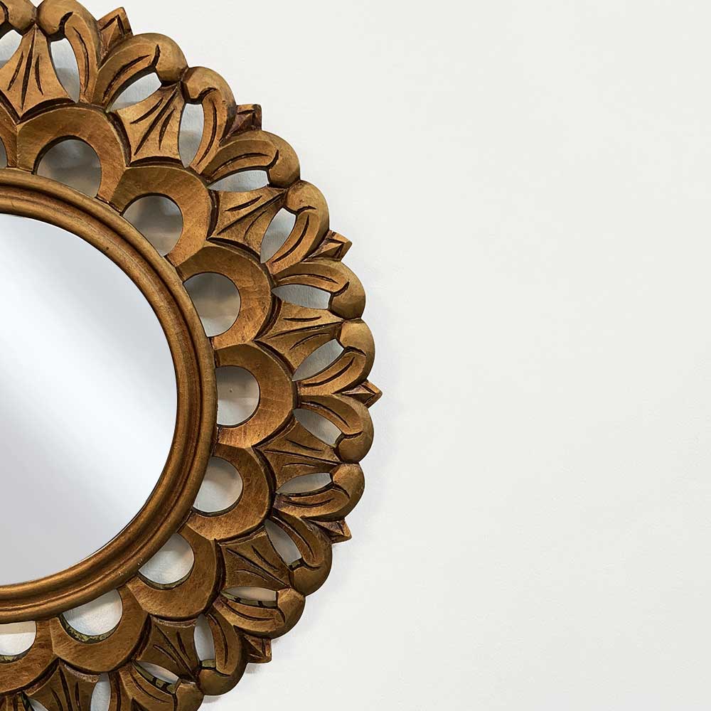    GEO ROUND MIRROR, GOLD