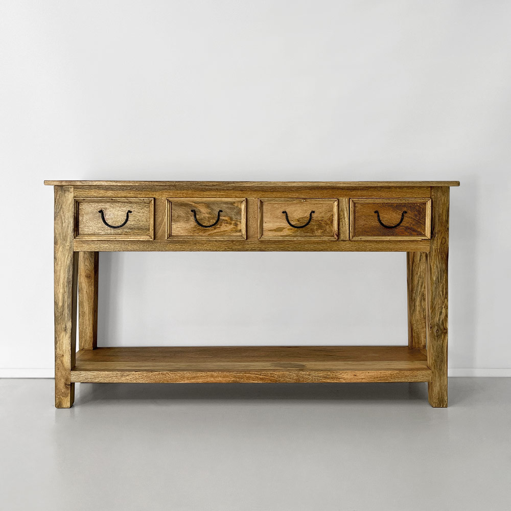    ASPRO 4 DRAWER CONSOLE, NATURAL   