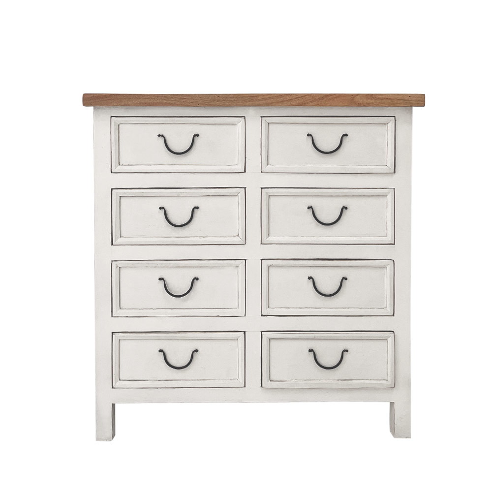    ASPRO 8 DRAWER CHEST, WHITE  