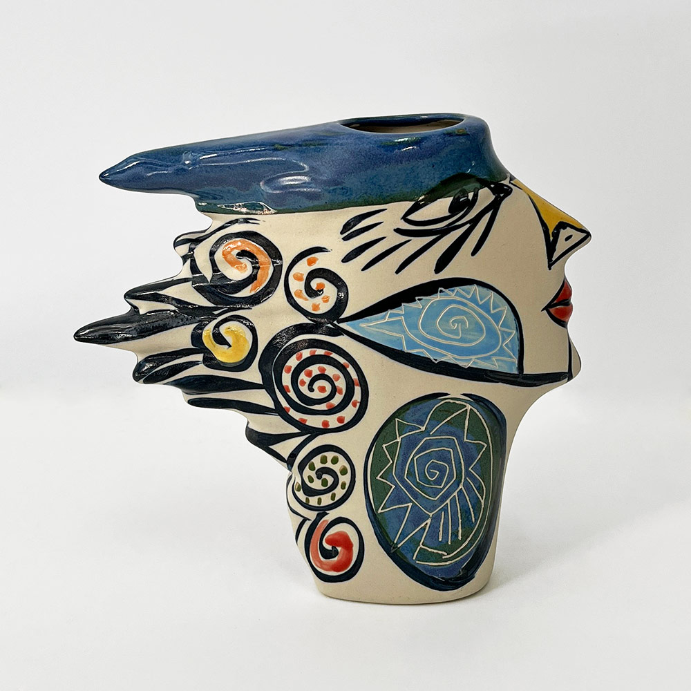    CUBIST VASE HEAD WITH WIND IN HAIR