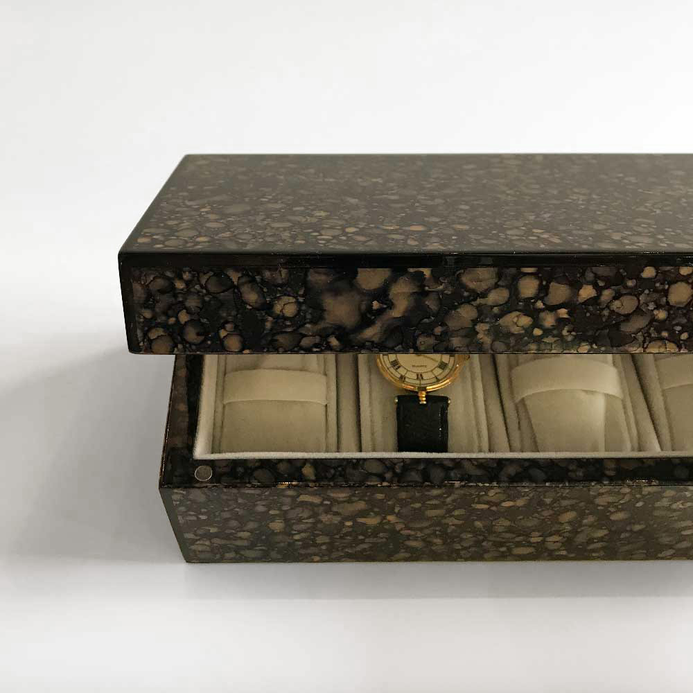    SOLA WATCH BOX, BLACK BURL 