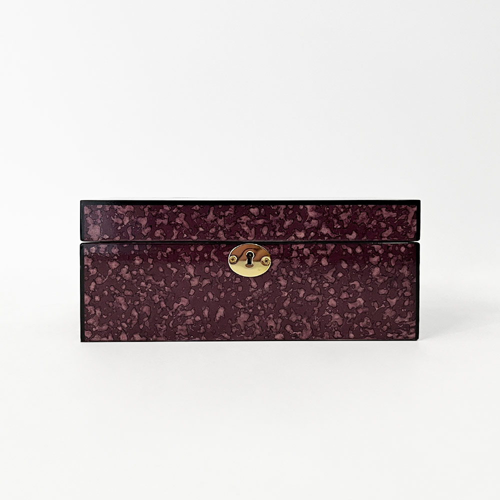    SOLA BOX WITH KEY LOCK, PURPLE BURL