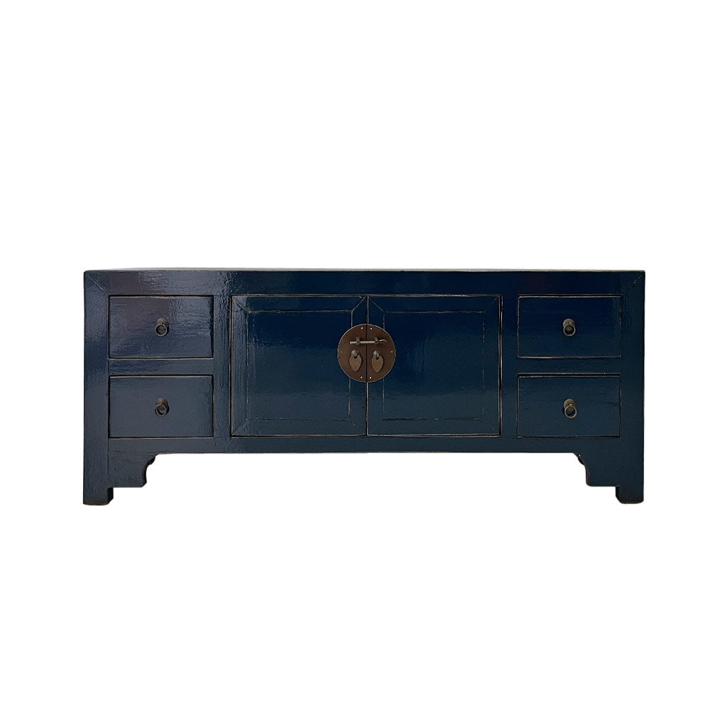    CHINA TV CONSOLE, DARK BLUE