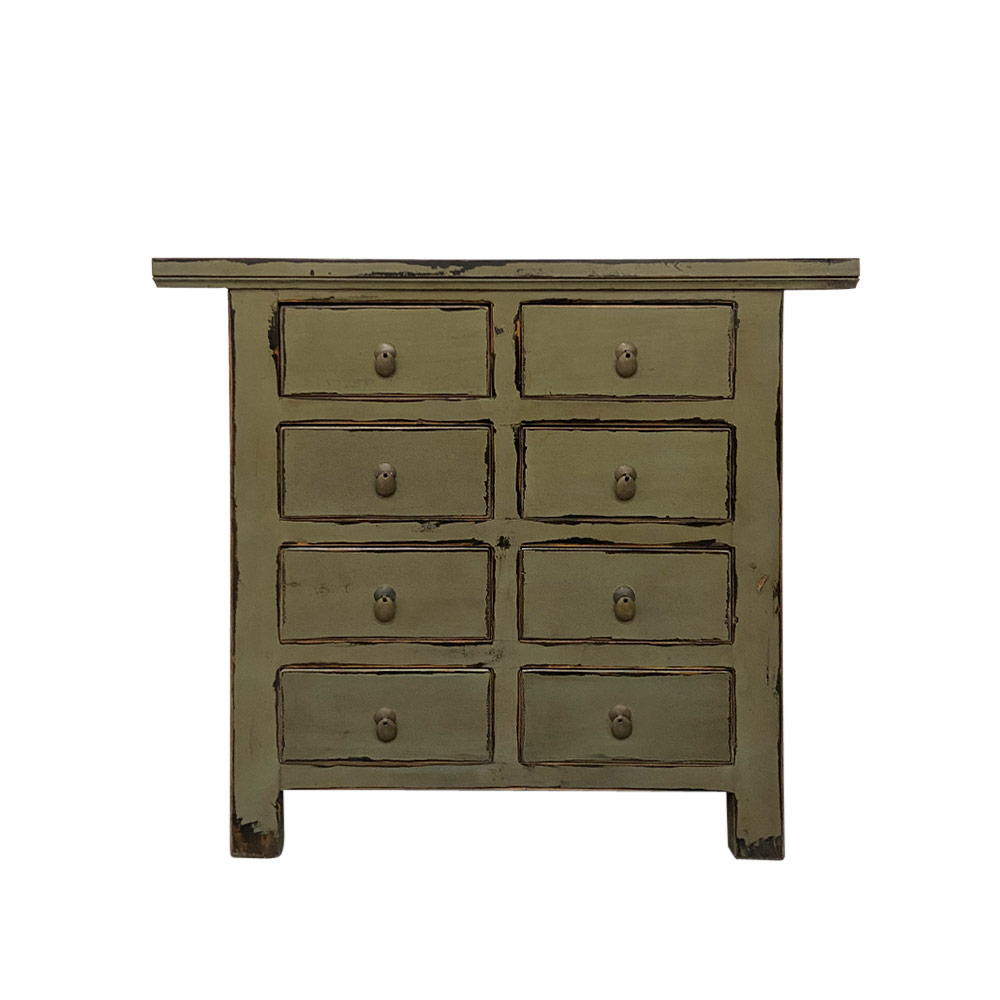    CHINA CHEST, OLIVE GREY