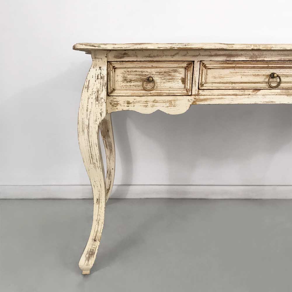    BAROQUE DESK, ANTIQUE WHITE 