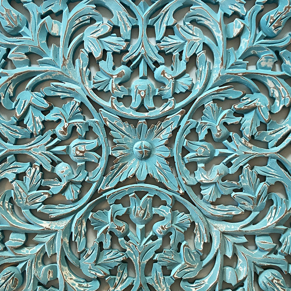    CAROLYN CARVED PANEL, SMALL BLUE