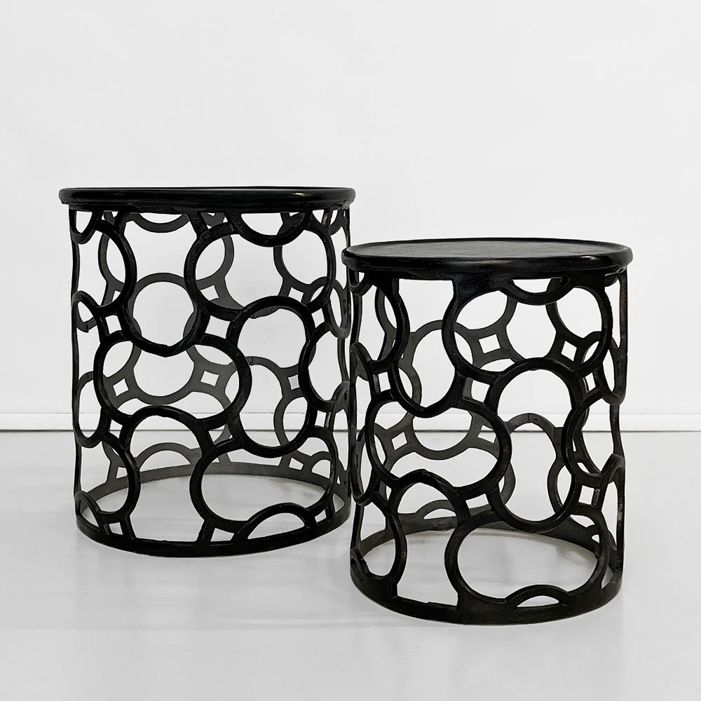    RIBBON TABLE/STOOL, LARGE BLACK