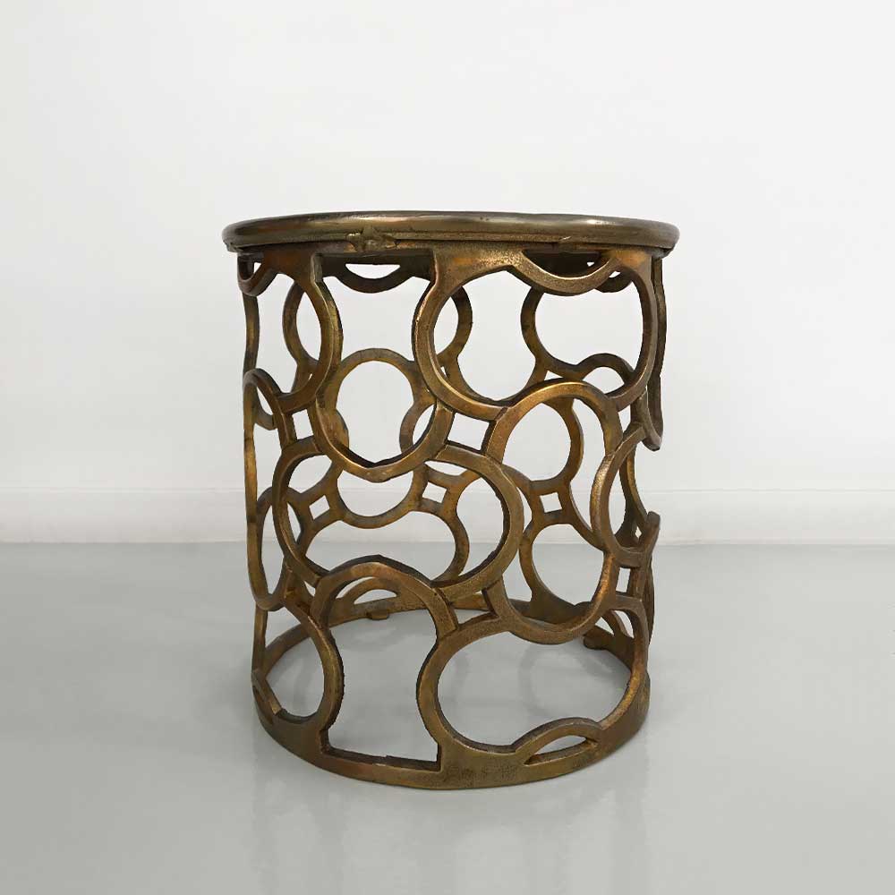    RIBBON TABLE/STOOL, SMALL BRASS