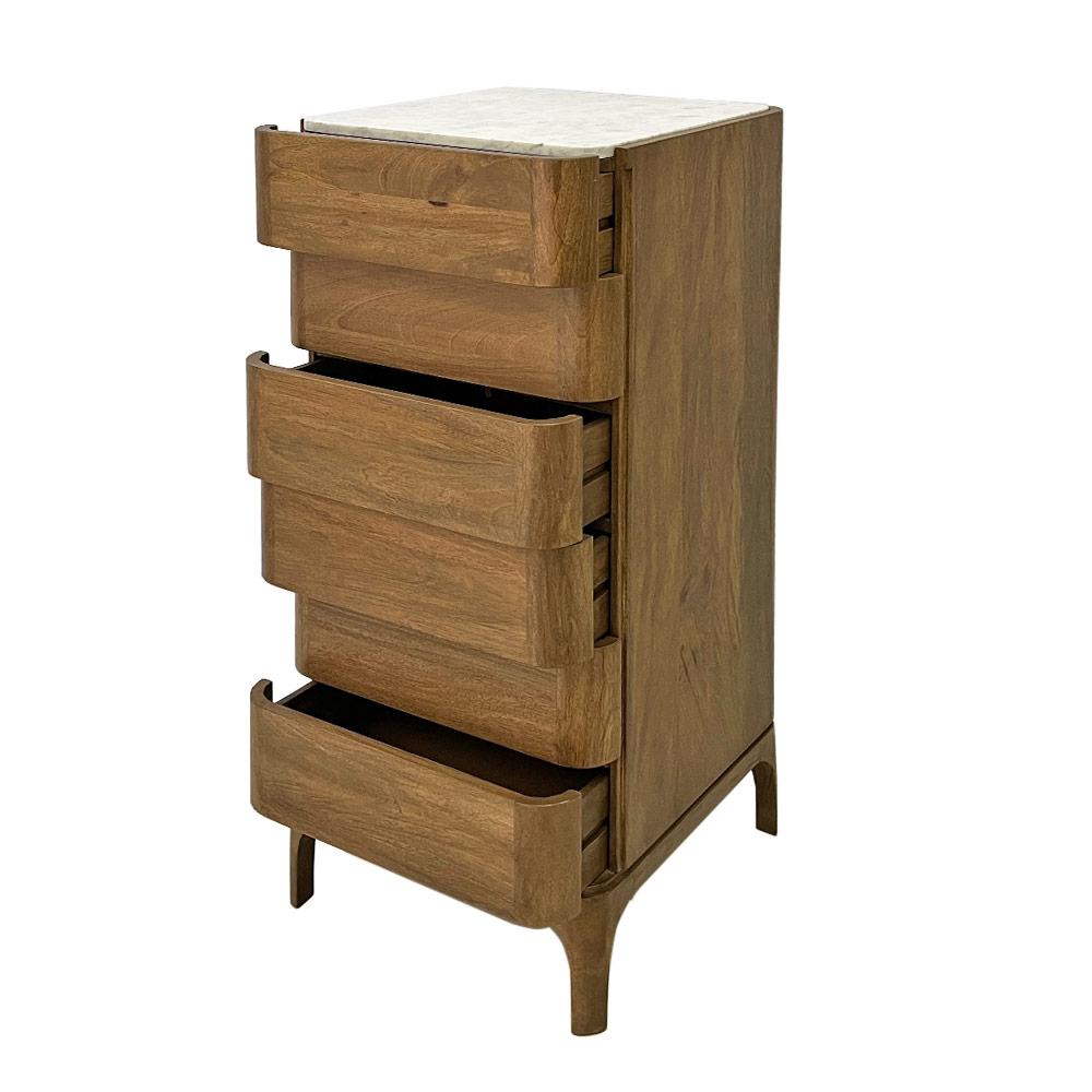    HENRIK CHEST DRAWERS, WHITE MARBLE TOP