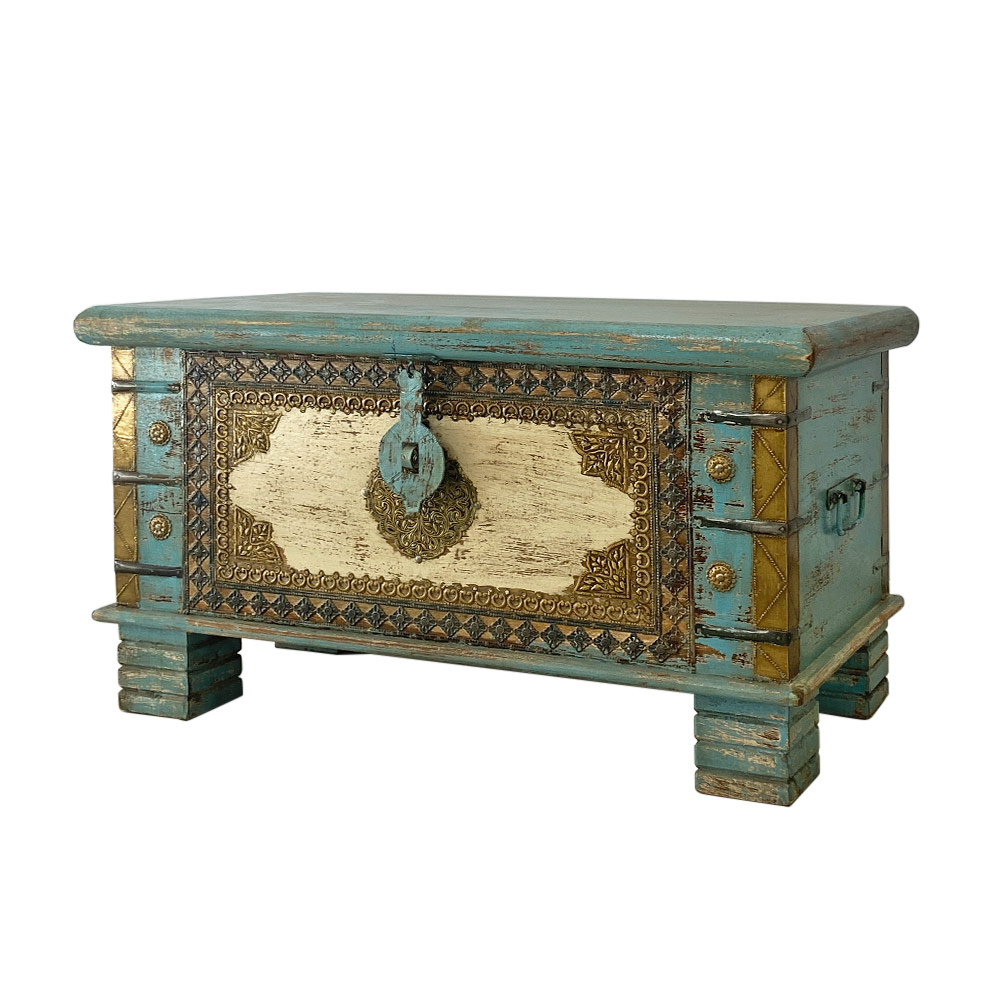    JAIPUR CHEST SMALL, BLUE/WHITE