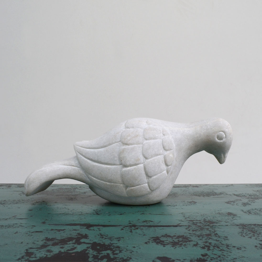 CARVED MARBLE BIRD