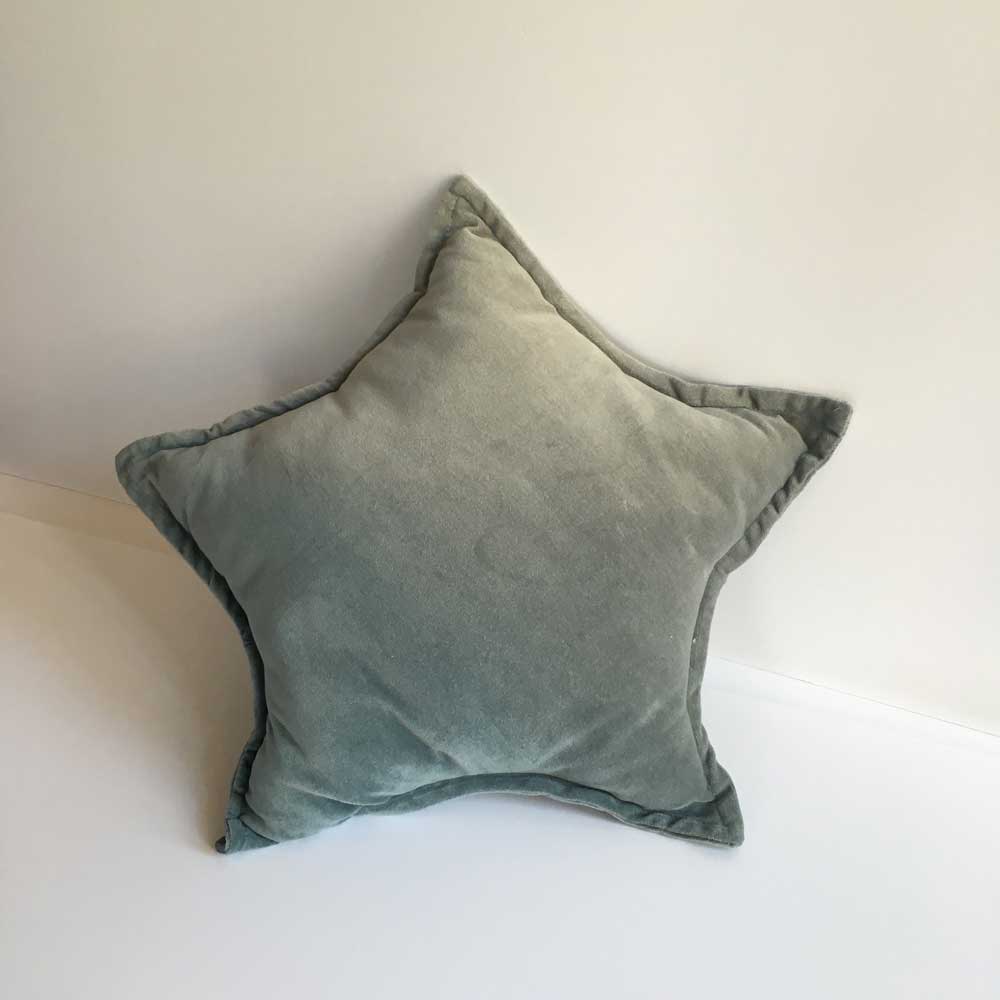 STAR VELVET CUSHION BLUE