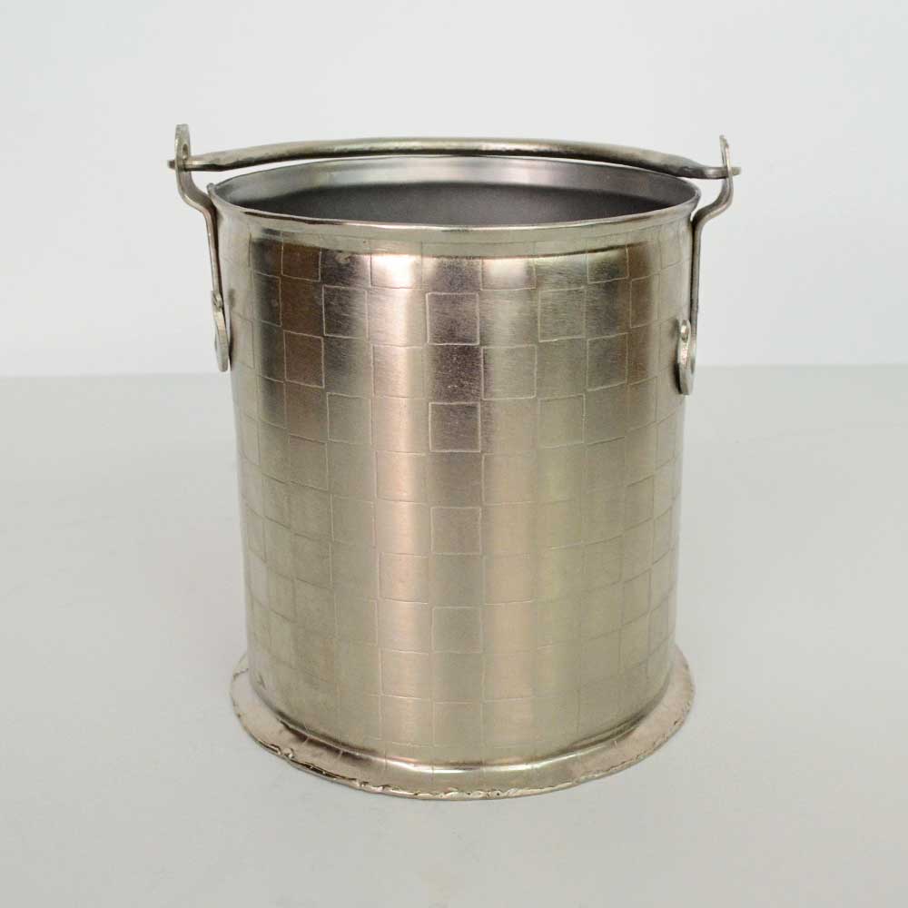 ETCHED PEWTER BUCKET, SMALL