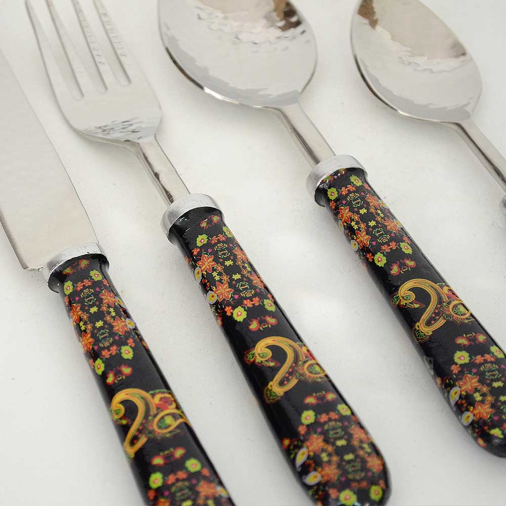 FLORAL CUTLERY SET OF 4