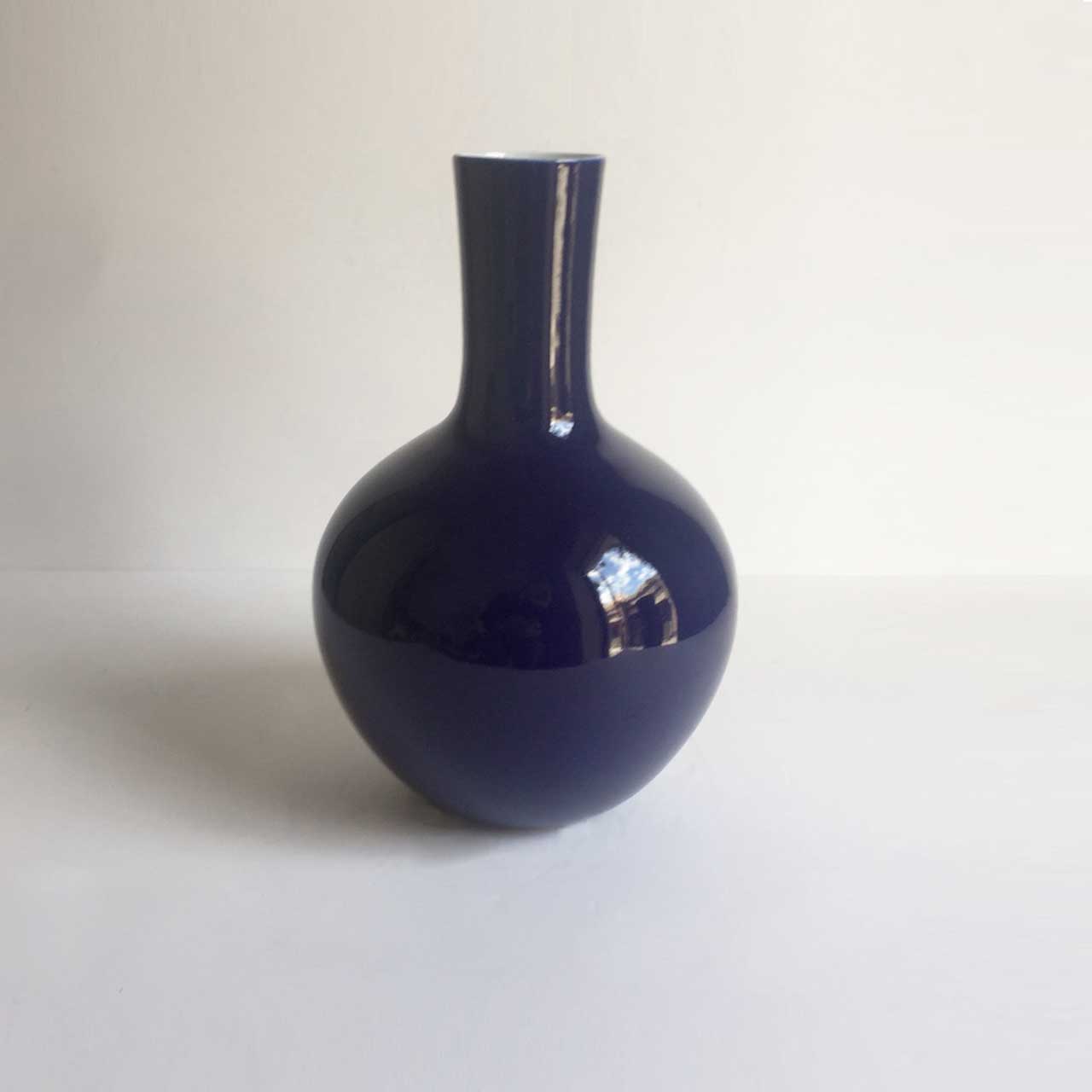 LONK NECK VASE, ROYAL BLUE