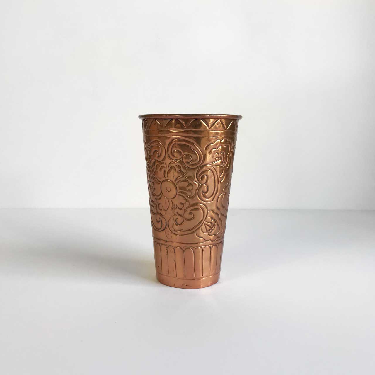 HAMMERED BRASS VASE, COPPER