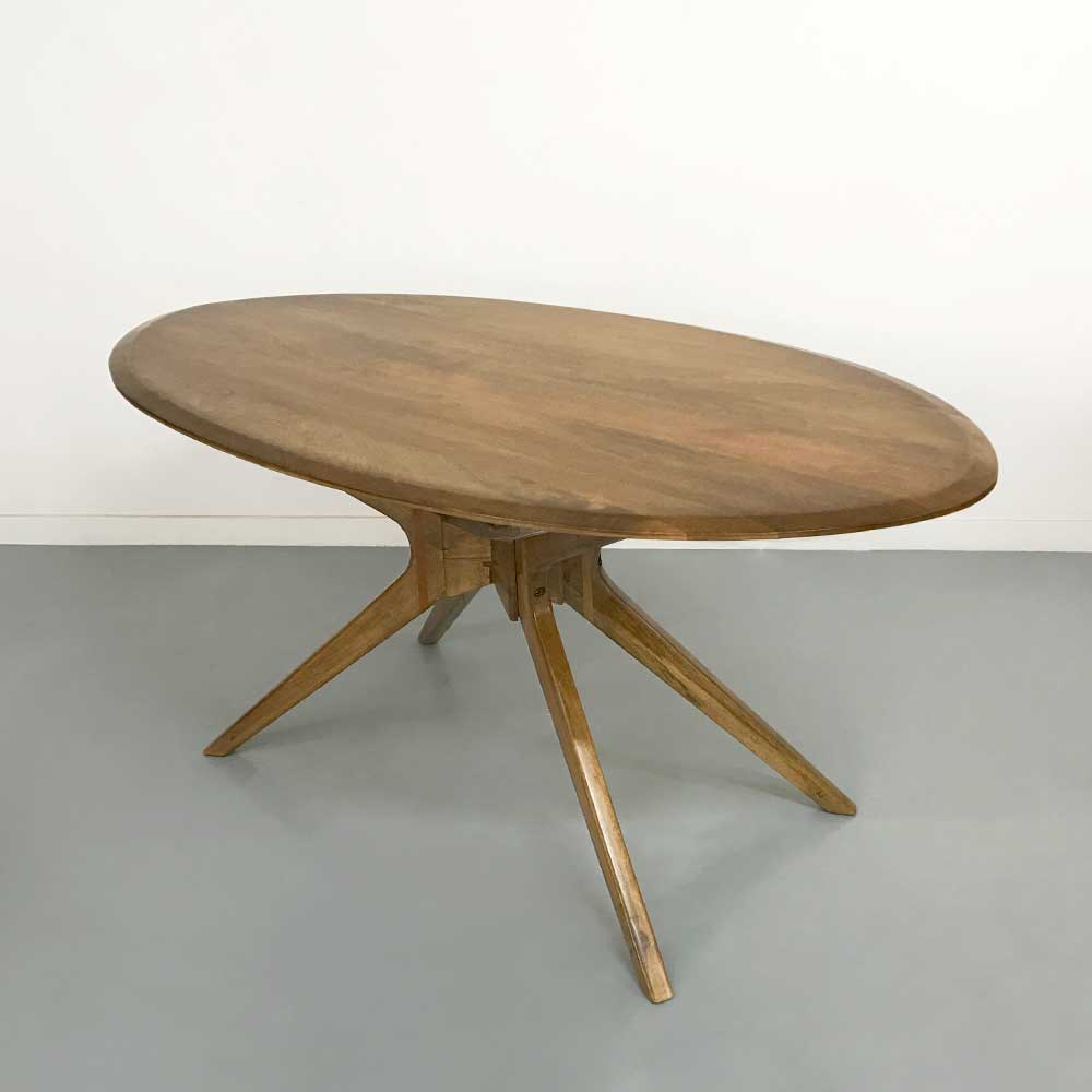 OVAL DINING TABLE, NATURAL FINISH 