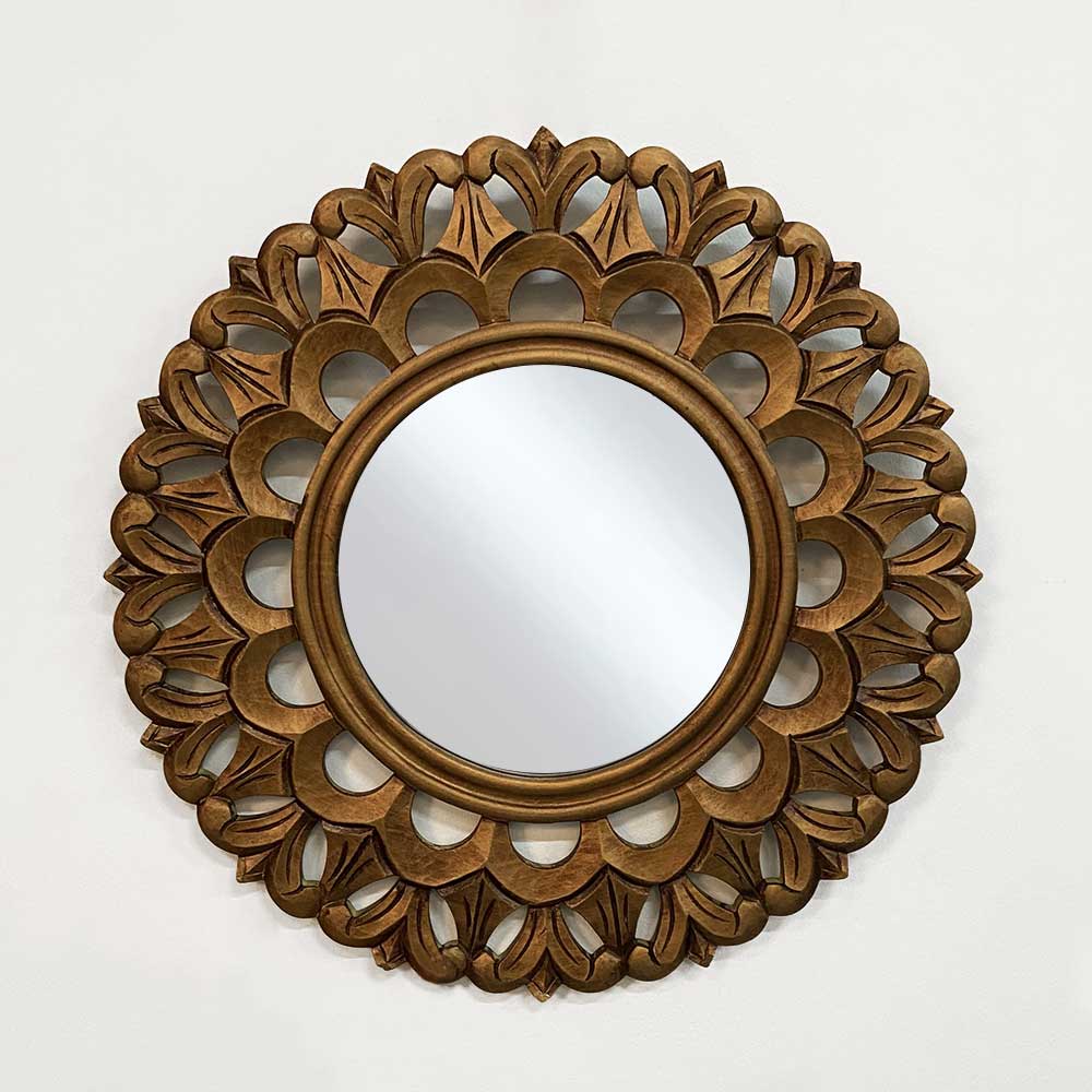 GEO ROUND MIRROR, GOLD