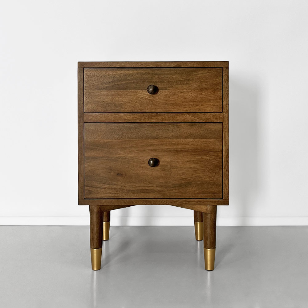 ERIKA BEDSIDE CHEST, WALNUT FINISH