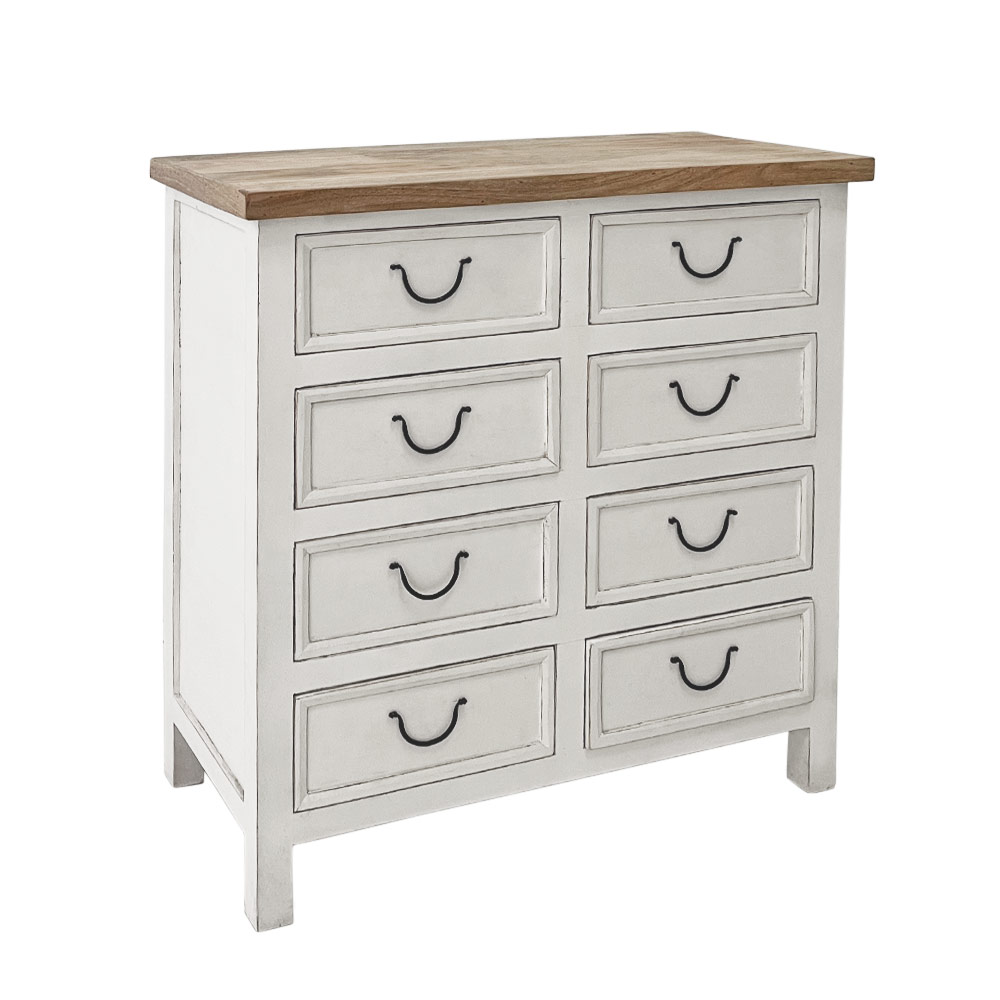 ASPRO 8 DRAWER CHEST, WHITE  