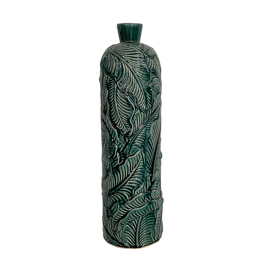 PALM VASE, TEAL