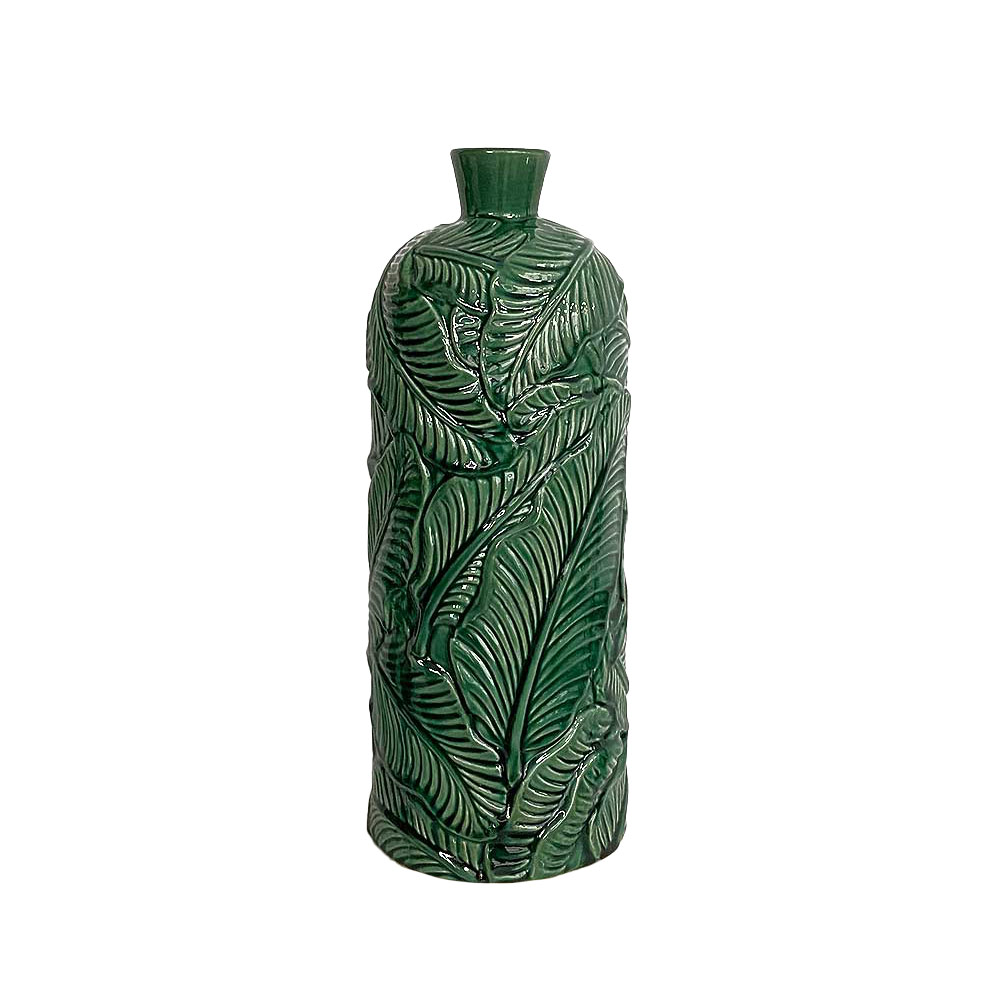 PALM VASE, FOREST GREEN