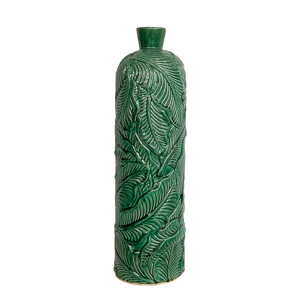 PALM VASE, FOREST GREEN