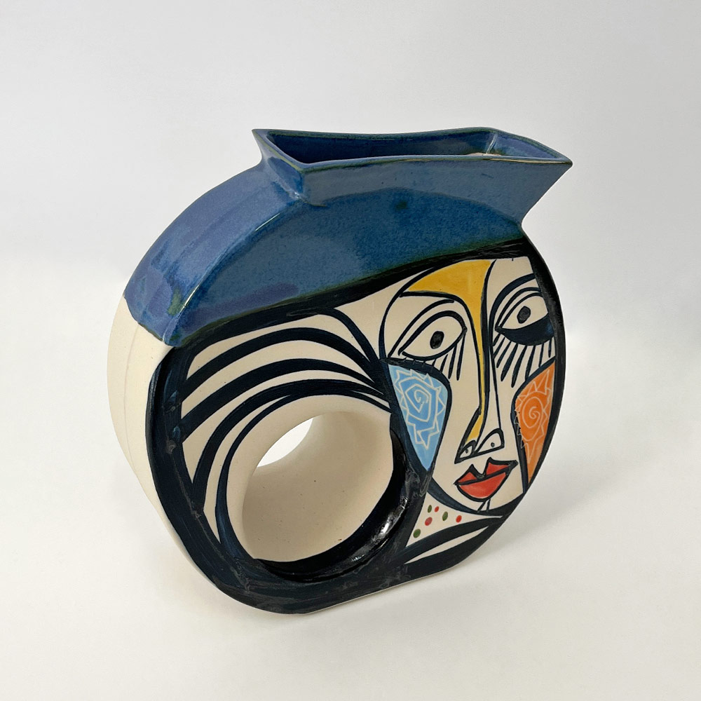 CUBIST ROUND VASE WITH HOLE 