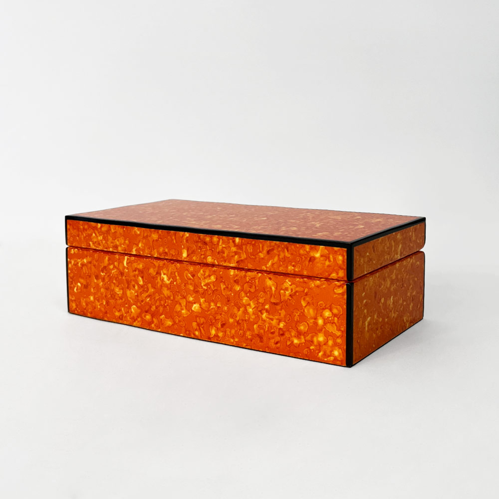 SOLA WATCH BOX, ORANGE BURL