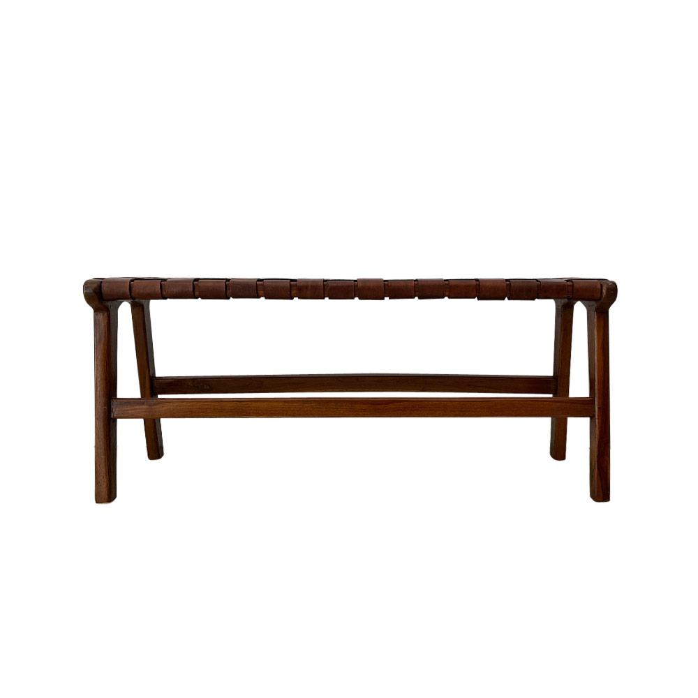 POLO BENCH, TAN LEATHER