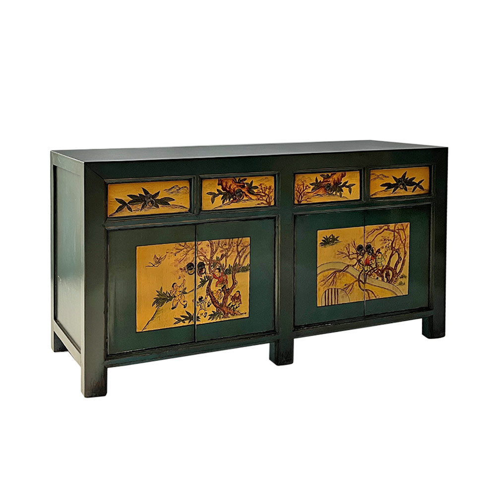 CHINA RURAL SIDEBOARD, DARK GREEN