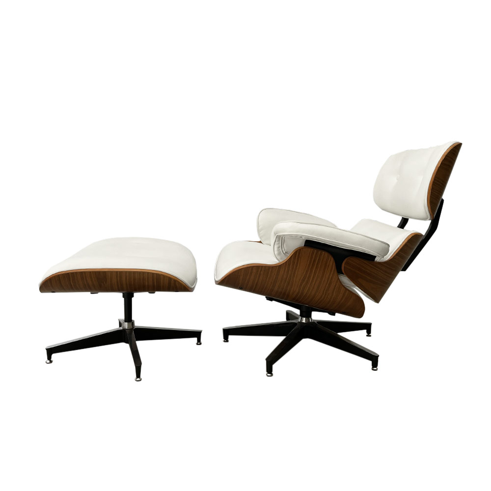 ROY CHAIR WITH STOOL, WHITE