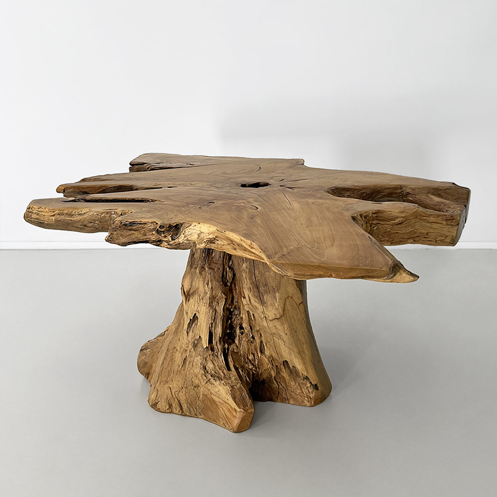 LOG COFFEE TABLE WITH CENTER LEG