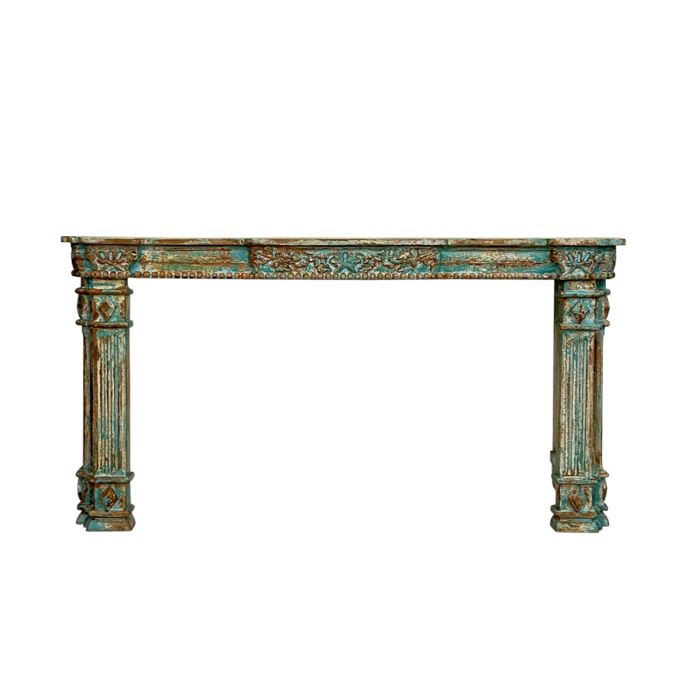  PILASTER CONSOLE, BLUE ANTIQ. FINISH