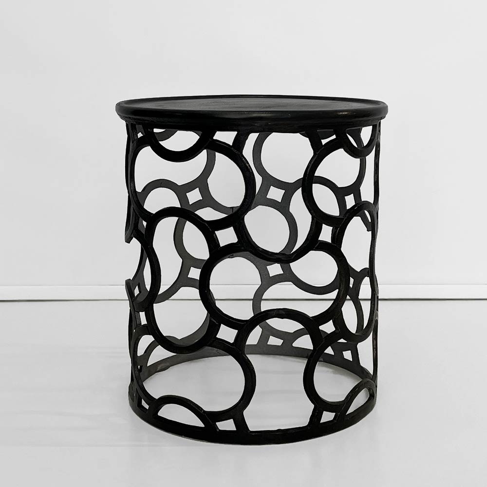 RIBBON TABLE/STOOL, LARGE BLACK