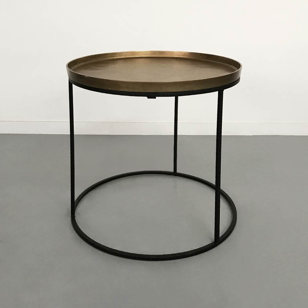 INDUSTRIAL SIDE TABLE, BRASS