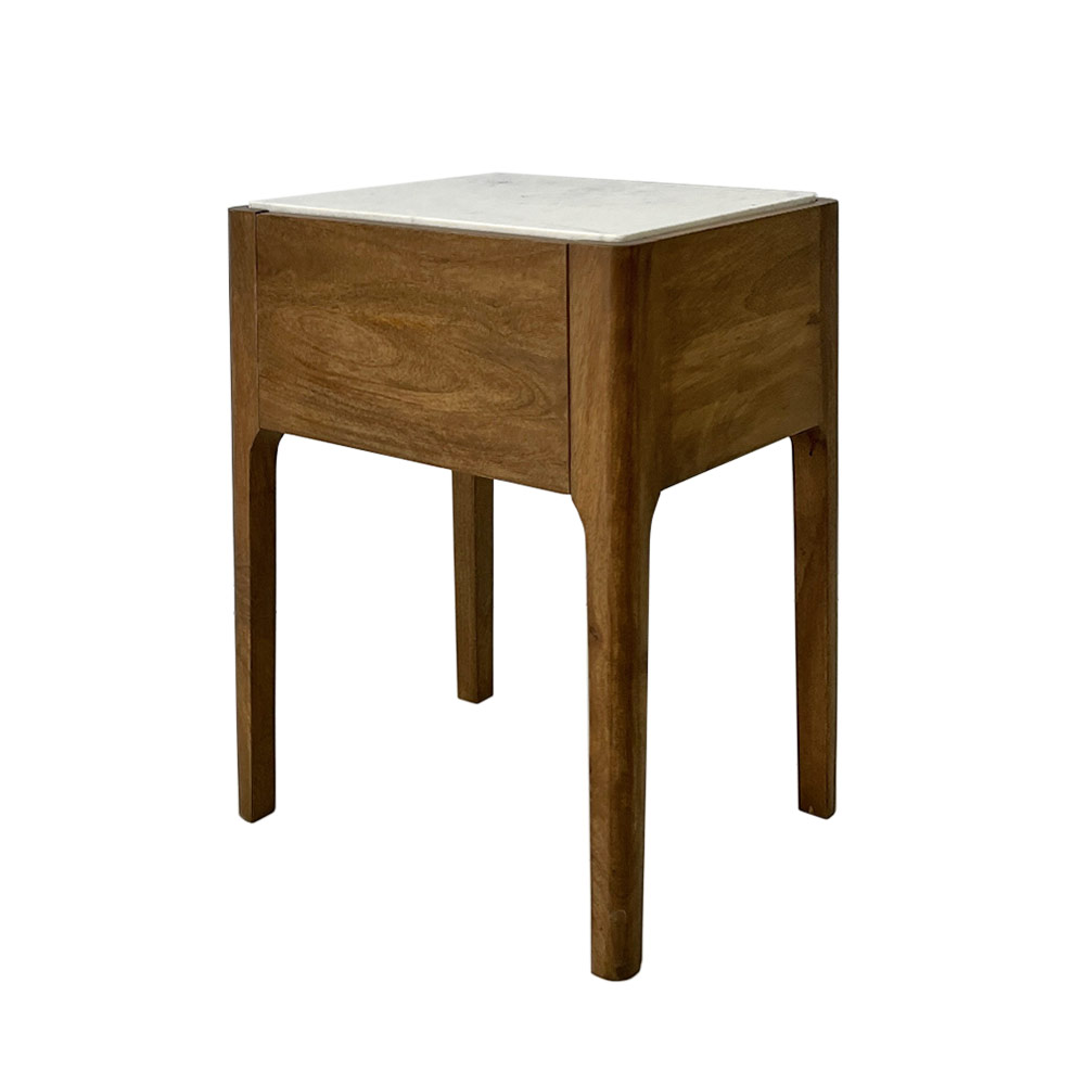 HENRIK CHEST TABLE, WHITE MARBLE TOP