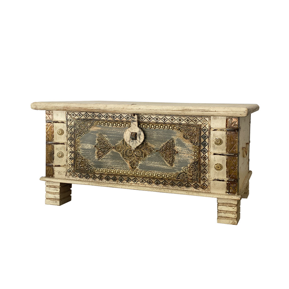 JAIPUR CHEST SMALL, WHITE/GREY