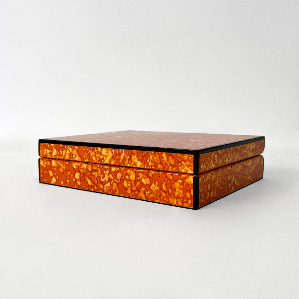 SOLA CARD BOX, ORANGE BURL