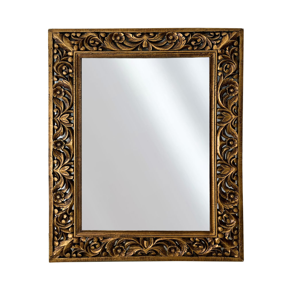 FLORAL MIRROR, GOLD