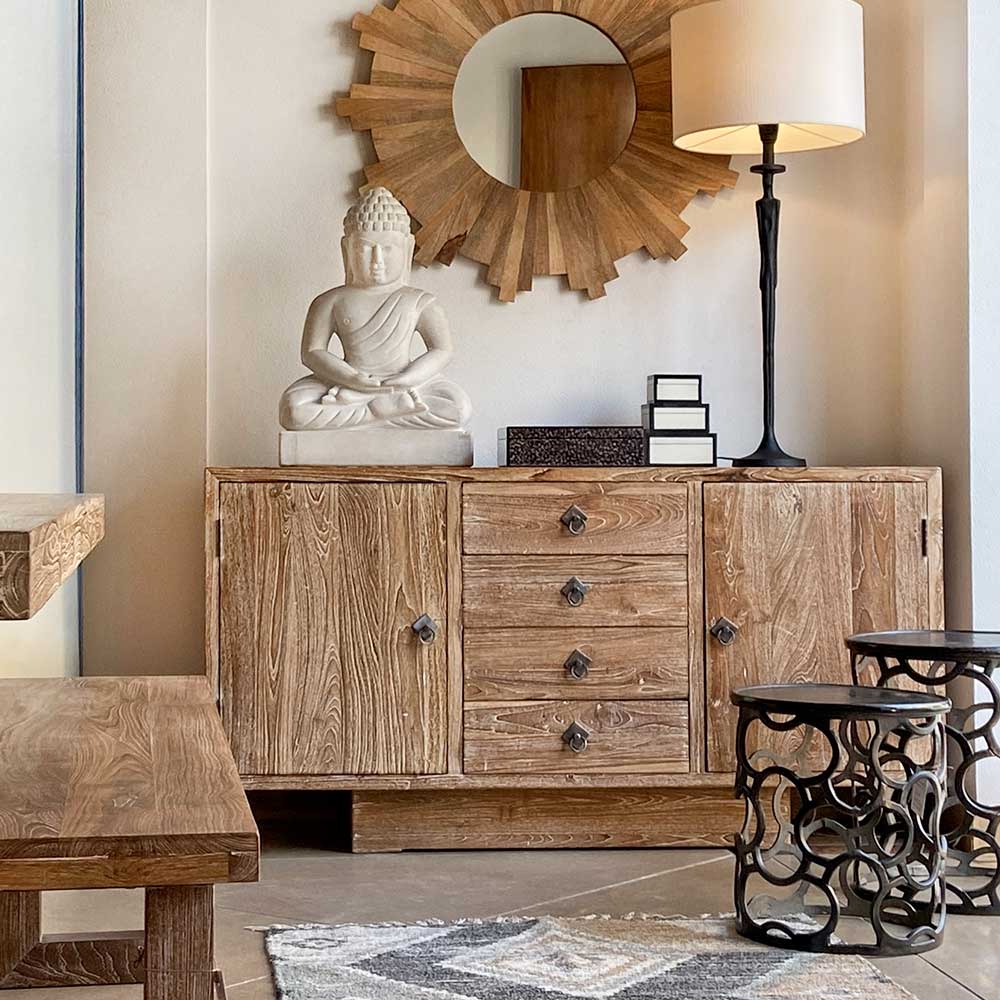 RECYCLED TEAK SIDEBOARD, SMALL